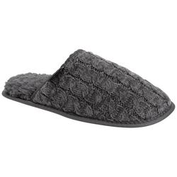 Mens Cable Knit Scuff Slippers