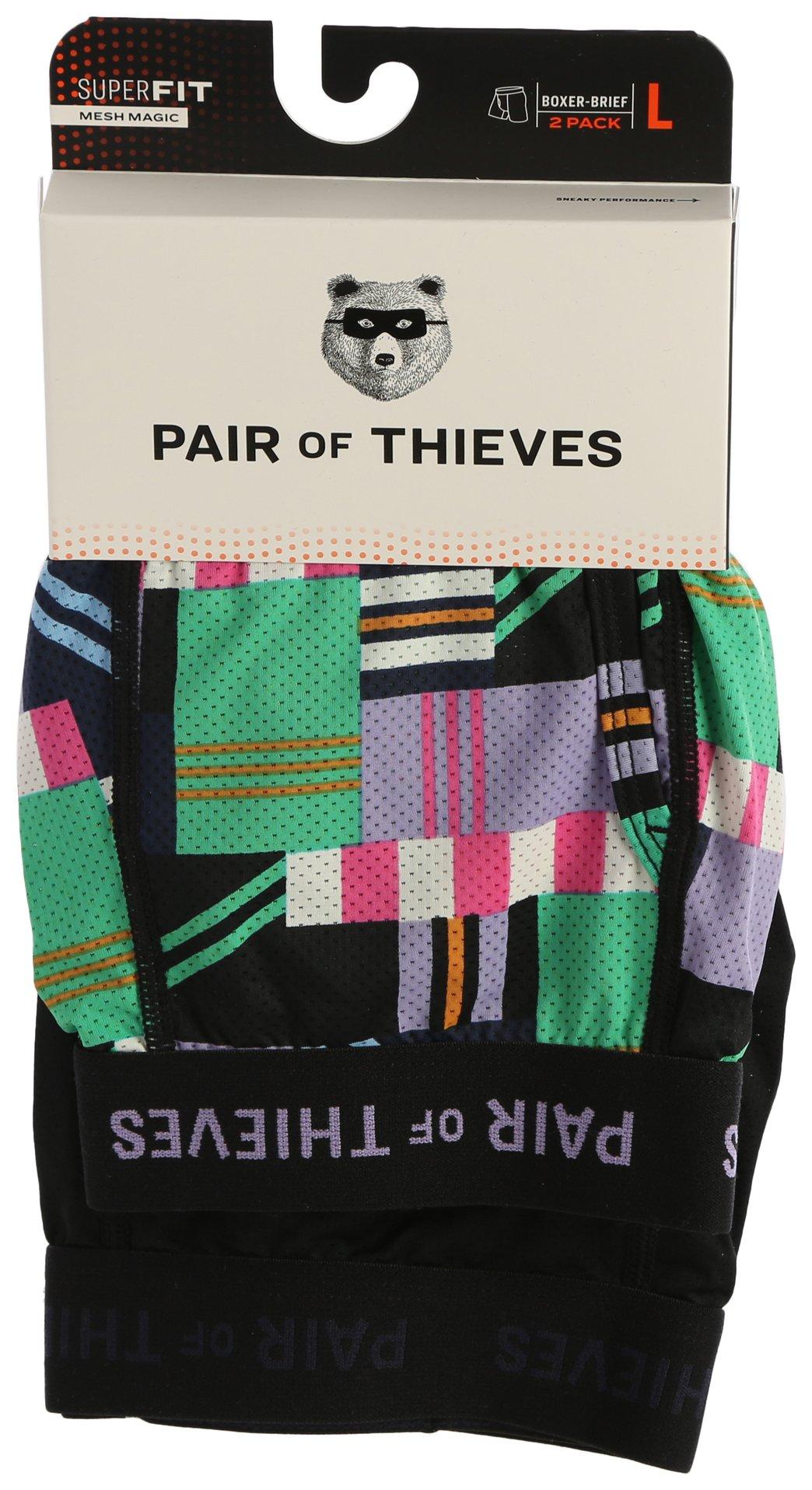 Pair of Thieves Mens 2-pk. Abstract Rectangle Boxer Briefs