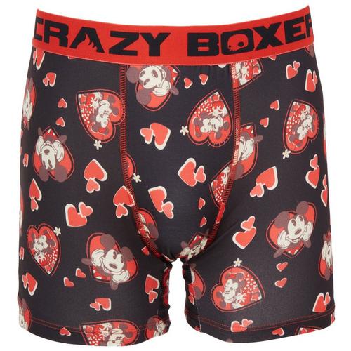 Crazy Boxer Mens Mickey Mouse Heart Allover Print