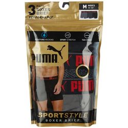 Puma Mens 3-pk Performance Sport Style Boxer Briefs