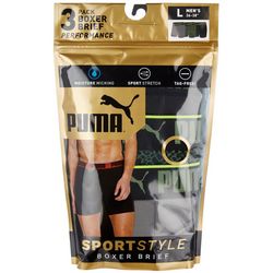 Puma Mens 3-pk Performance Sport Style Boxer Briefs