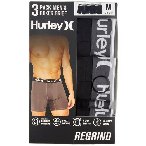 Hurley Mens 3-pk. Regrind Mixed Boxer Briefs