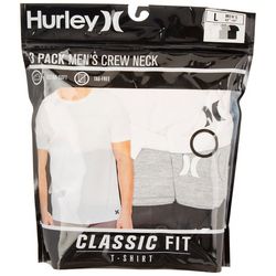 Hurley Mens 3-pk. Assorted Tagless Crew Neck T-Shirts
