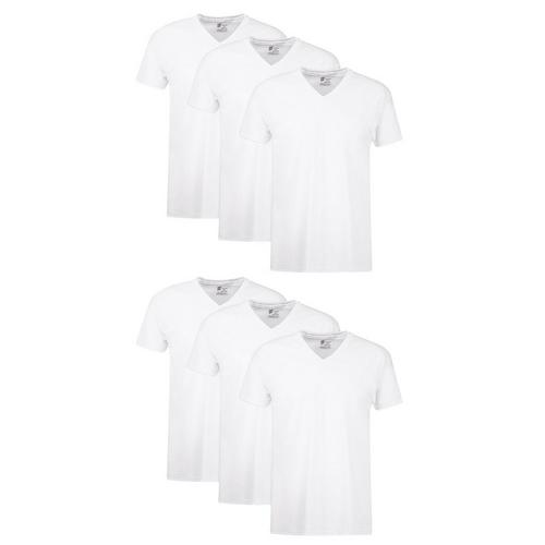 Hanes Mens 6-Pk. Cotton V-Neck Tagless T-Shirts