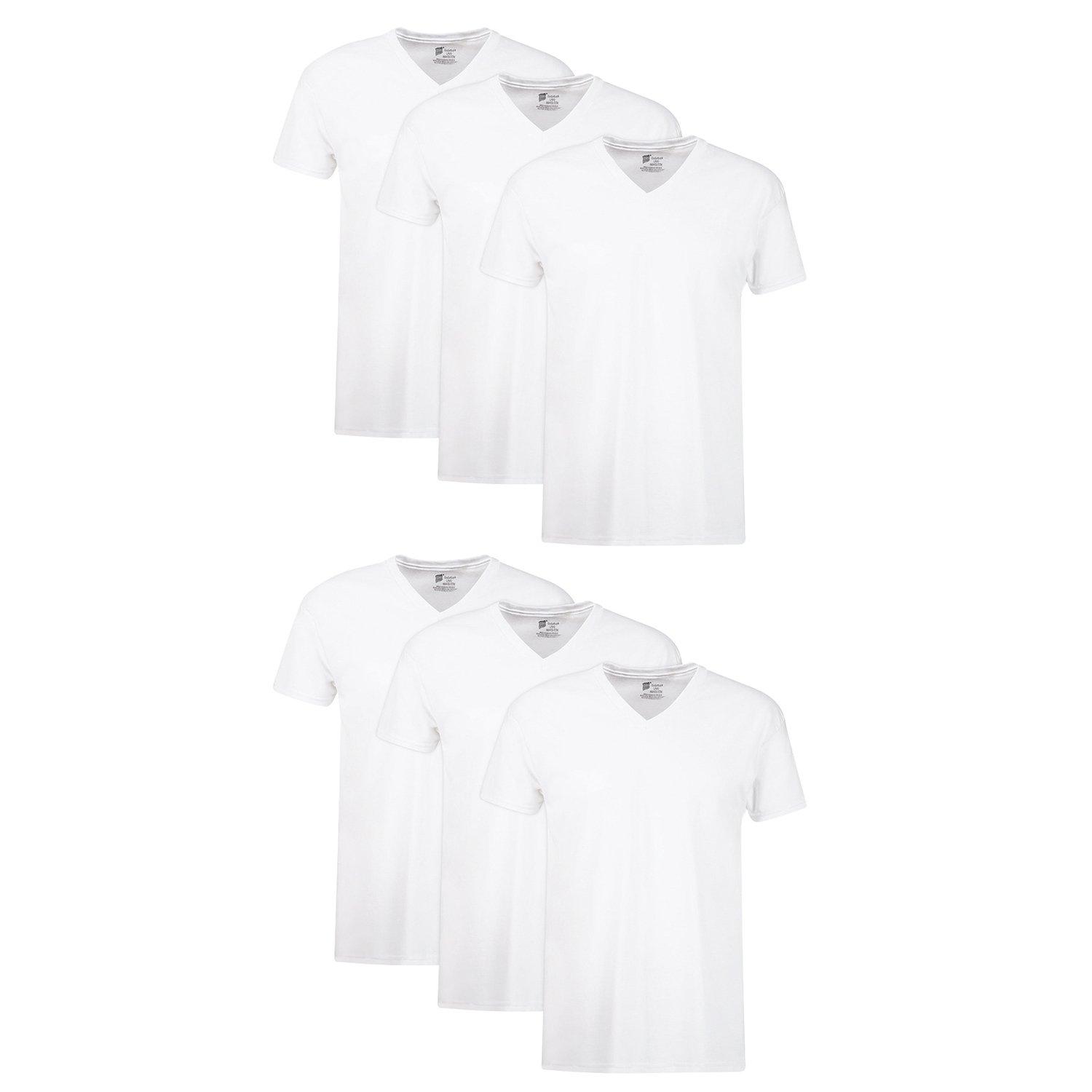 Mens 6-Pk. Cotton V-Neck Tagless T-Shirts