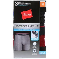 Hanes Mens 3-Pk. Solid Comfort Flex Fit Boxer Briefs