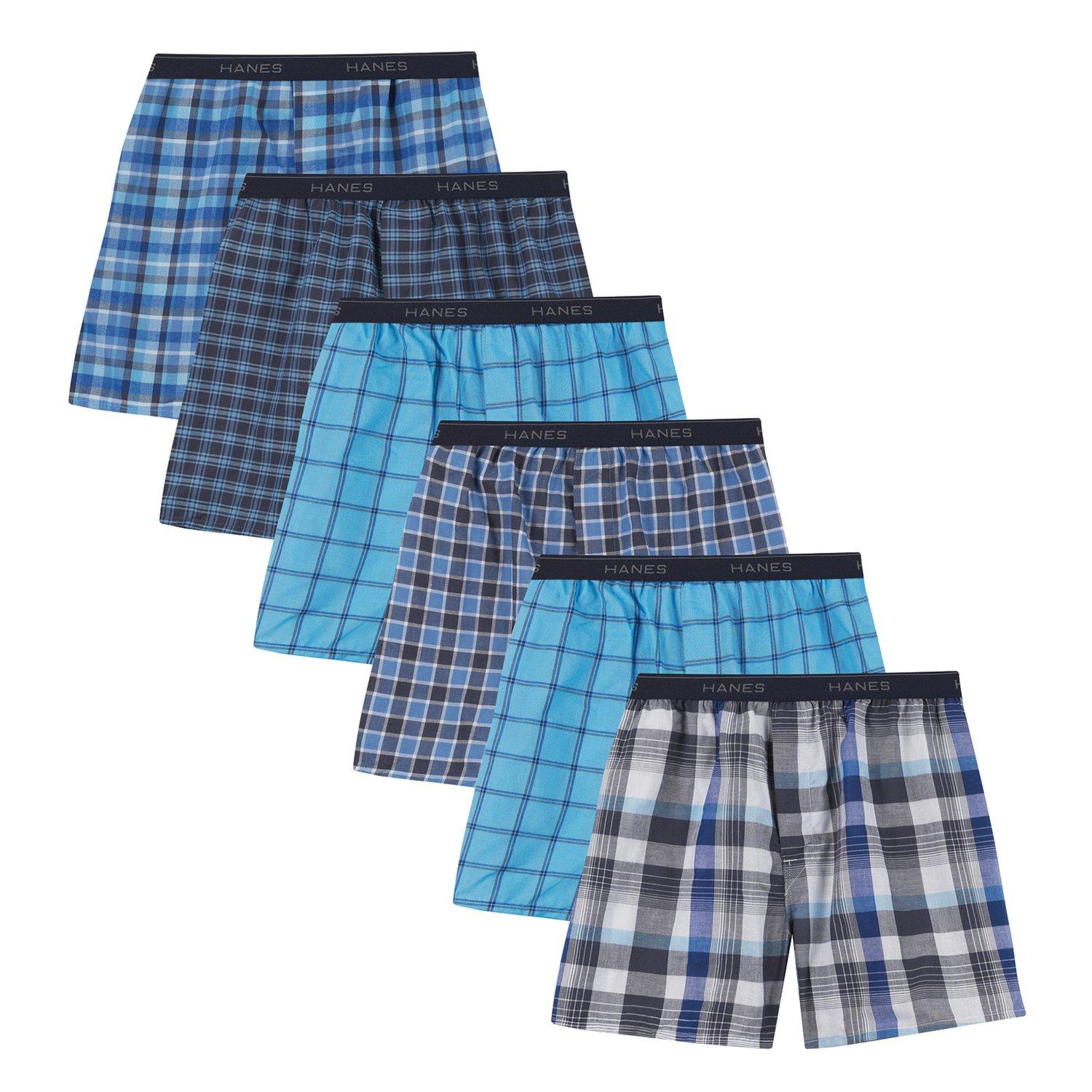 Mens 6-Pk. Plaid Tagless Comfort Flex Boxers