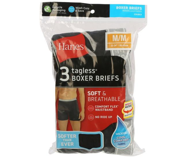 Hanes Men's 3 Pack Comfort Flex Fit Breathable Stretch Mesh Boxer Briefs  (S01)