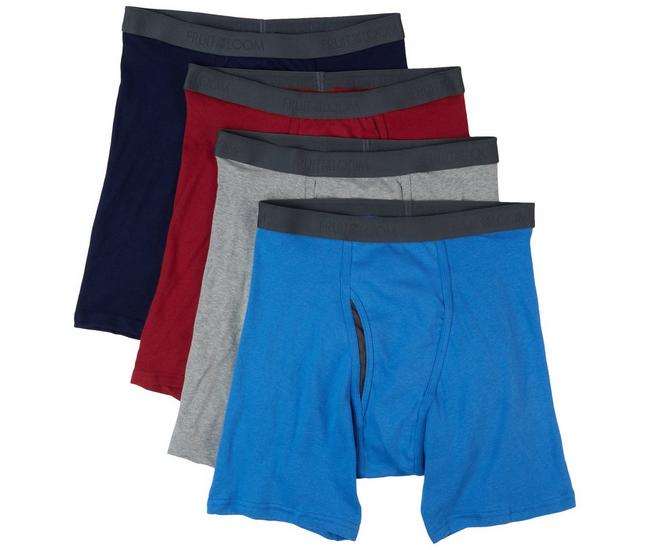 Fruit of the Loom Mens 4-pk. Colorful Solid Boxers