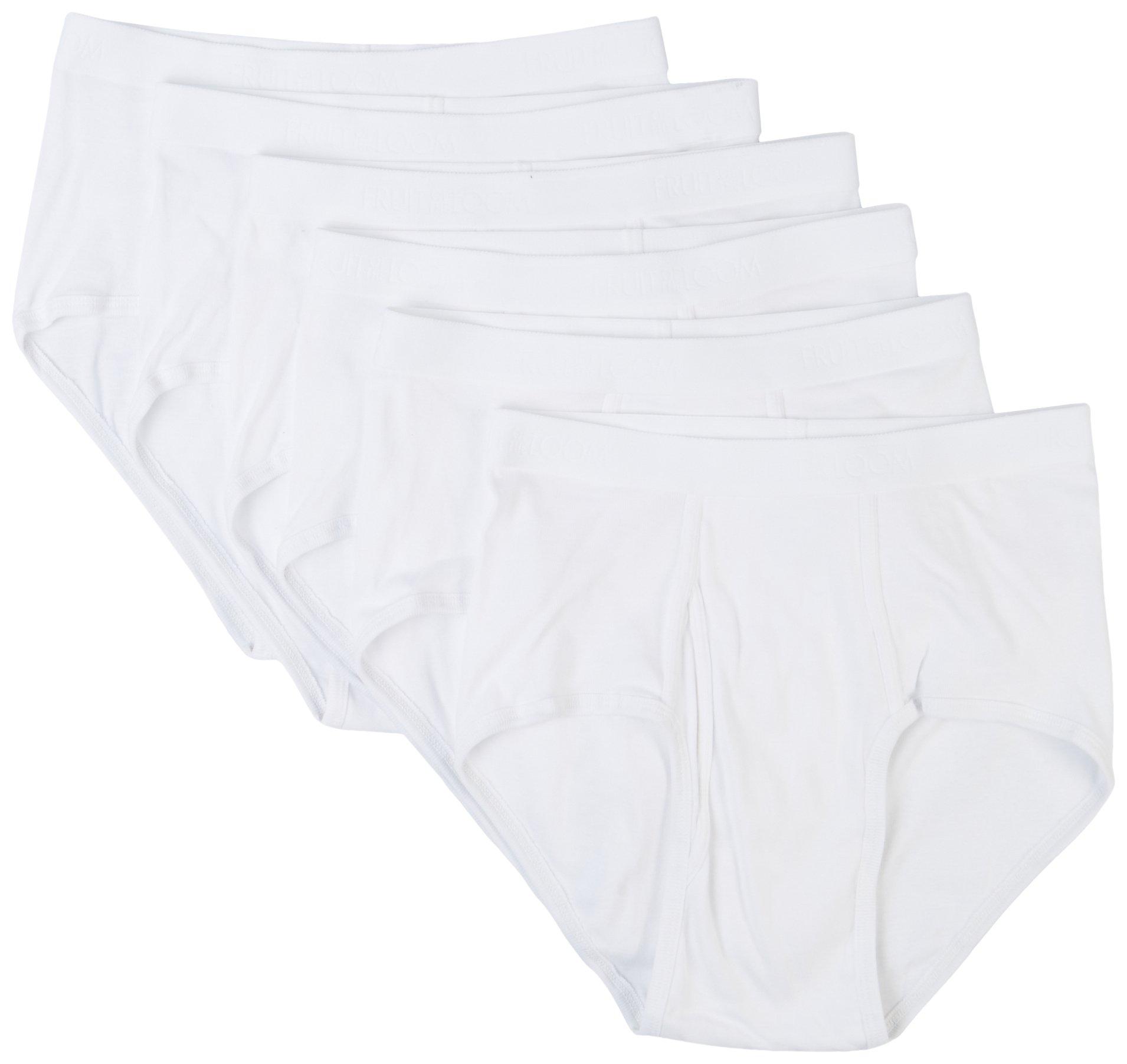 Mens 6-pk. Solid White Cotton Briefs