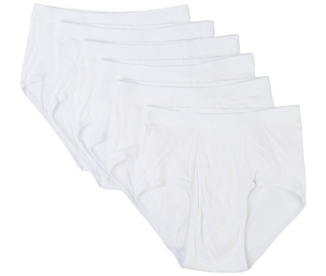 Fruit of the Loom Mens 6-pk. Solid White Cotton Briefs