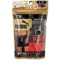 Puma Mens 3-pk. Dry Cell Sport Style Boxer Briefs