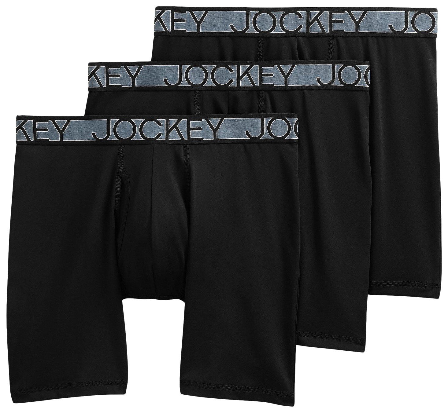 Jockey Mens 3-pk. Solid Active Stretch Boxer Briefs