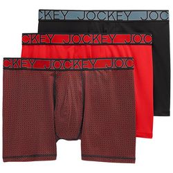 Jockey Mens 3-pk. Active Stretch Print & Solid Boxer Briefs