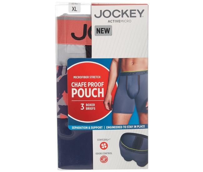 Jockey Mens 3-Pr. Microfiber Stretch Boxer Briefs