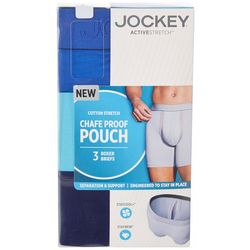 Jockey Mens 3-Pr. Cotton Stretch Boxer Briefs