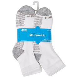 Columbia Mens 6-pk. Athletic Quarter White/Gray Socks