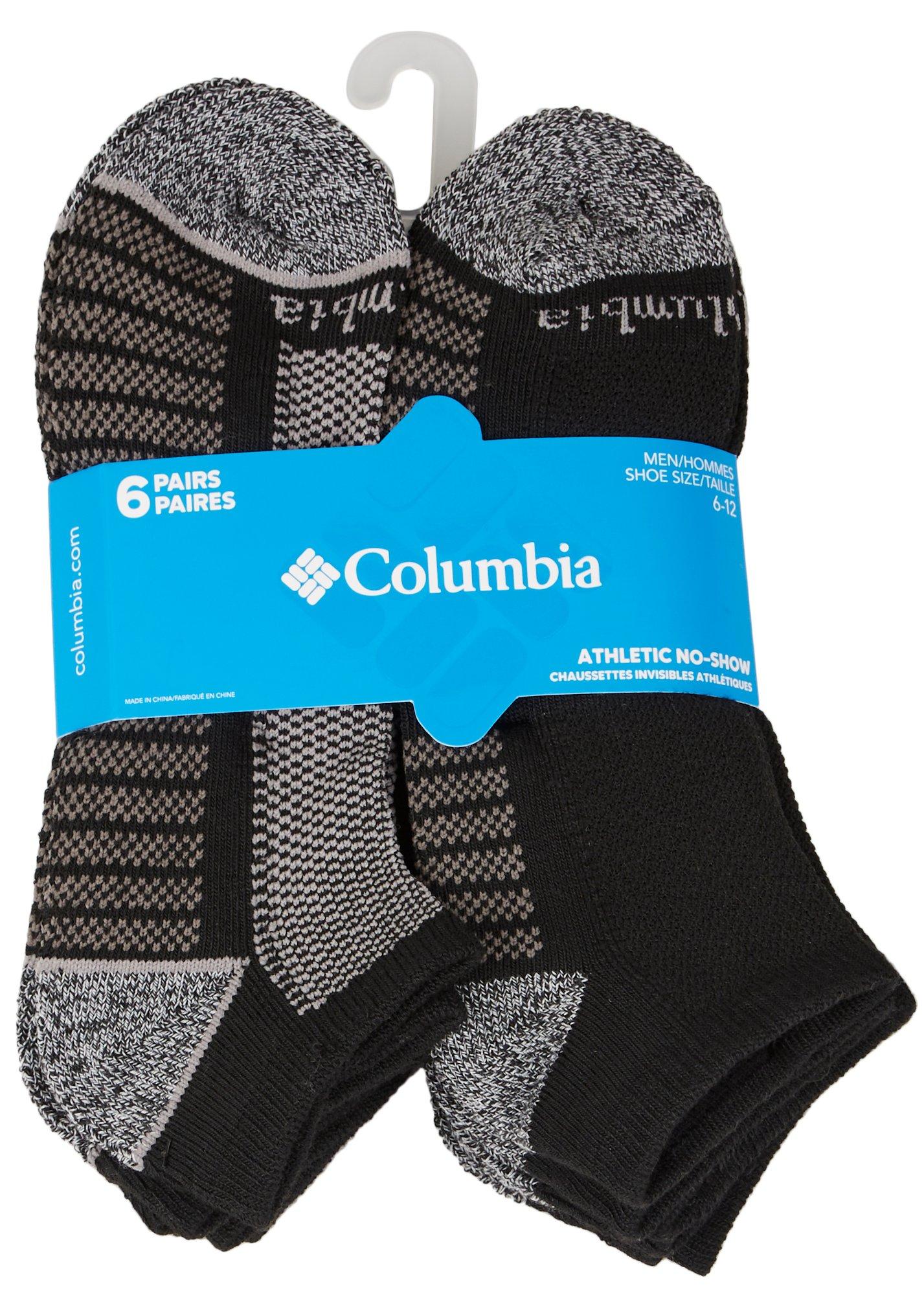 Columbia Mens 6-pk. Fashion No Show Black/Grey Socks