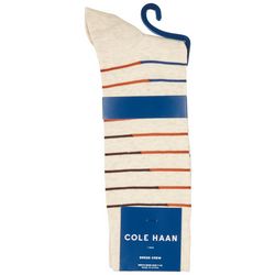 Cole Haan Mens Stripe Print Dress Crew Socks