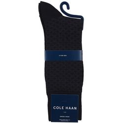 Cole Haan Mens Lattice Print Dress Crew Socks