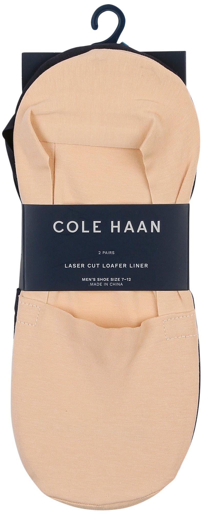 Cole Haan Mens 2-Pr. Solid Loafer Liner Socks