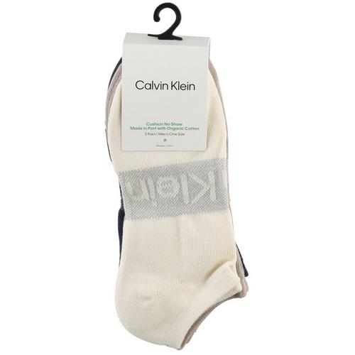 Calvin Klein Mens 3-Pr. Cushion No Show Socks