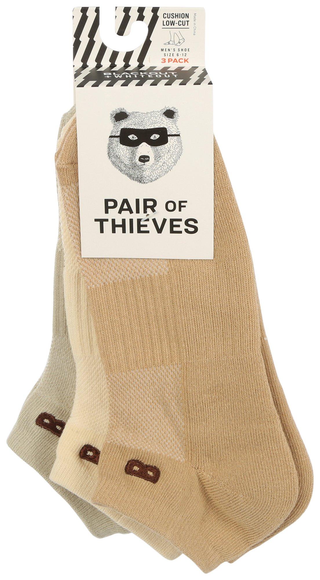 Pair of Thieves Mens 3-Pr. Cushion Low Cut Socks