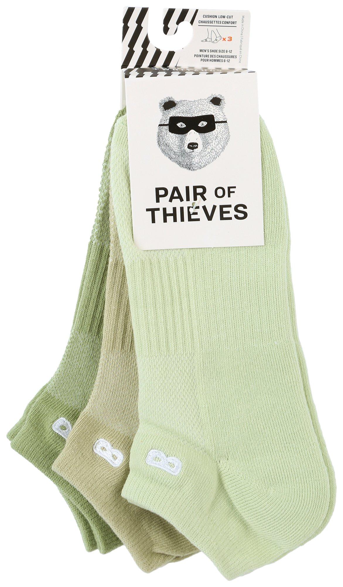 Pair of Thieves Mens 3-Pr. Solid Cushion Low Cut Socks