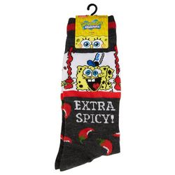 SpongeBob Squarepants Mens Extra Spicy Casual Crew Socks