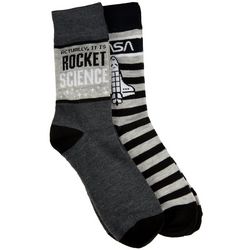 NASA Mens 2-pk. It's Rocket Science Casual Crew Socks