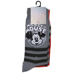 Mens 2pk. Casual Mickey Mouse Crew Socks