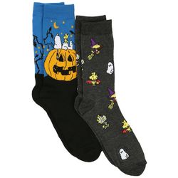 Mens 2pk. Halloween Peanuts Crew Socks