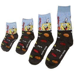 SpongeBob Squarepants Print Family 4-pk. Crew Socks
