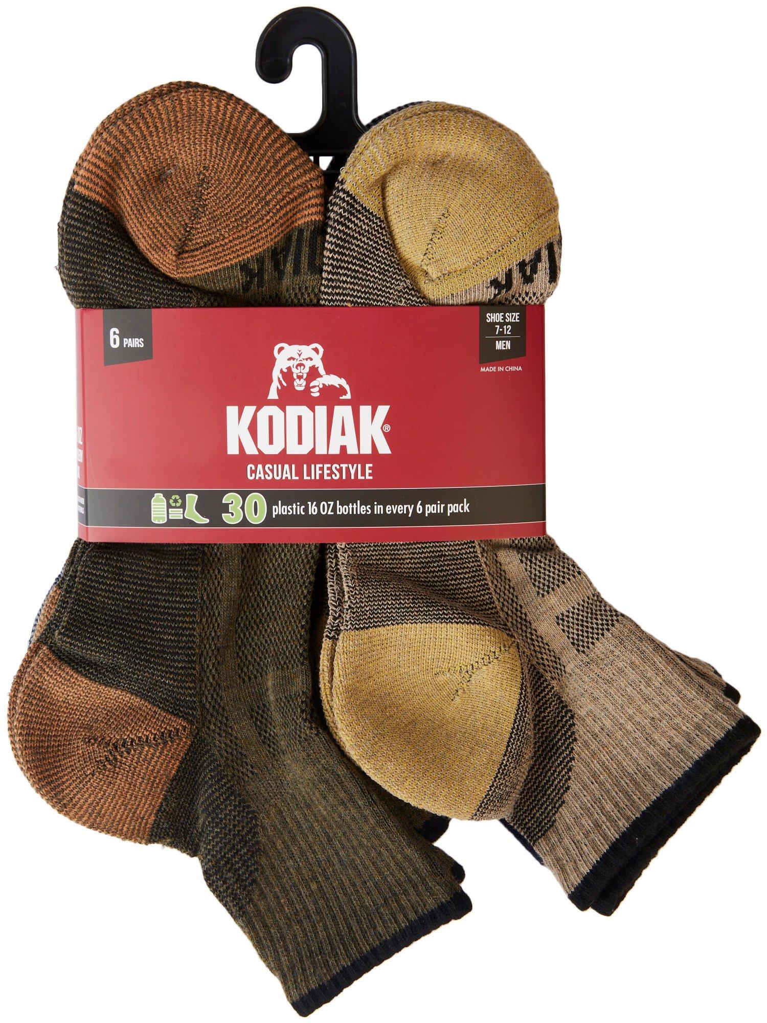 Kodiak Mens 6-Pr. Ankle Socks