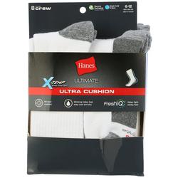 Mens 8-Pr. Ultra Cushion Colorblock Crew Socks
