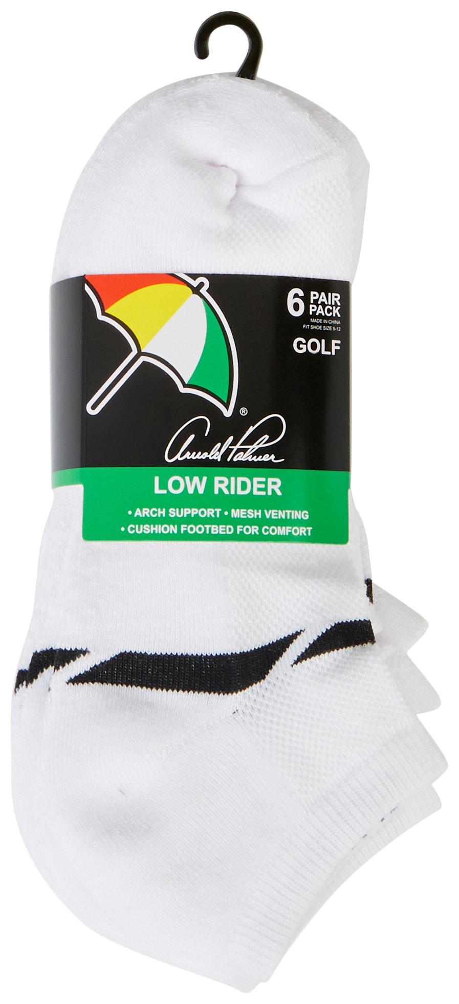 Arnold Palmer Mens 6-Pr. Solid Low Rider Socks