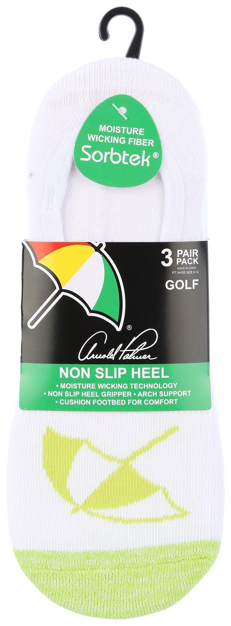 Arnold Palmer Mens 3-Pr. Solid Liner Golf Socks