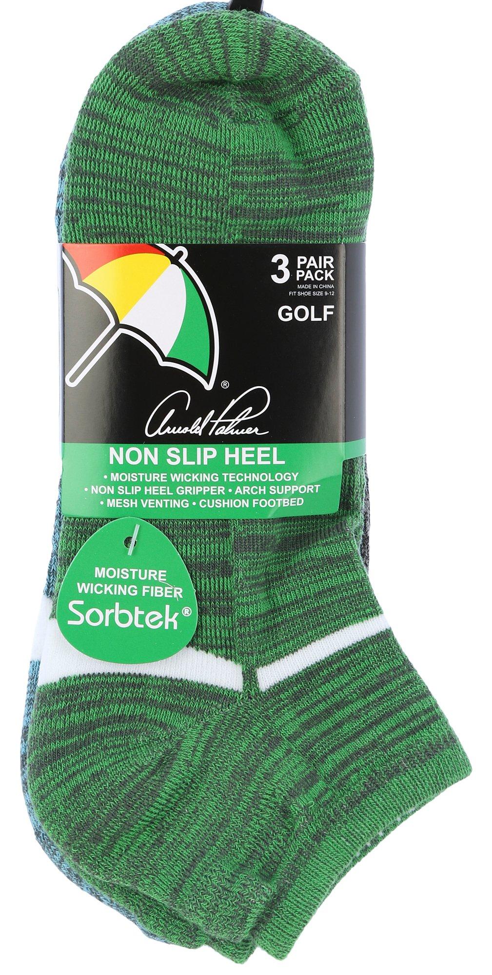 Mens 3-Pr. Print Low Cut Golf Socks