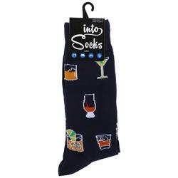 Mens Cocktail Hour Print Crew Socks