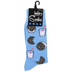 Into Socks Mens Milk & Cookies Print Crew Socks
