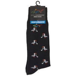 Greg Norman Collection Mens Bird Fish Print Dress Socks