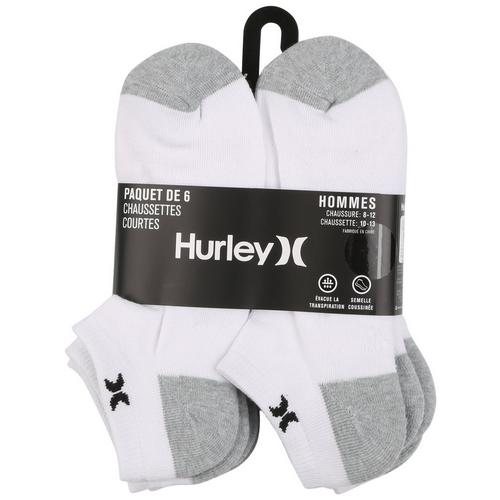 Hurley Mens 6-Pr. Colorblock Cotton Blend Low Cut