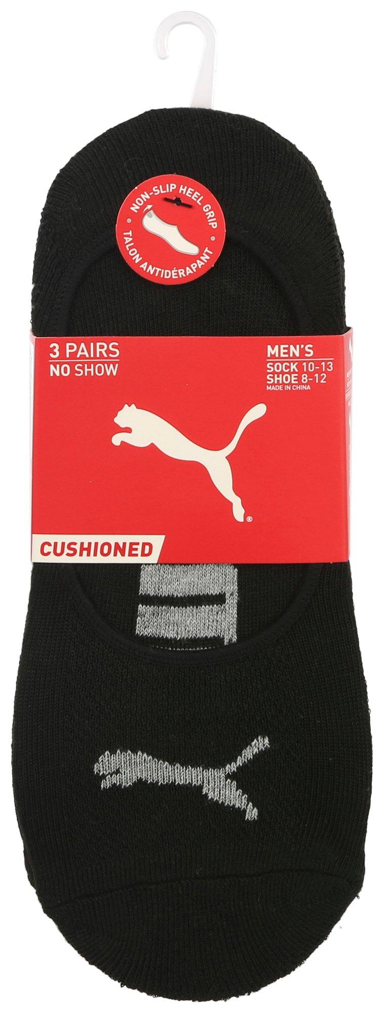 Puma Mens 3-Pr. Solid No-Show Liner Socks