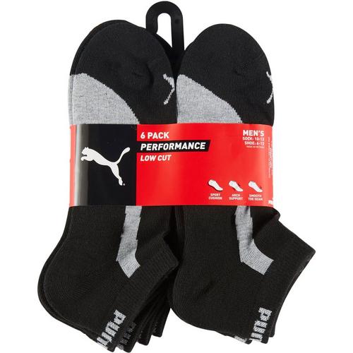 Puma Mens 6-Pk Bicolor Terry Low Cut Socks