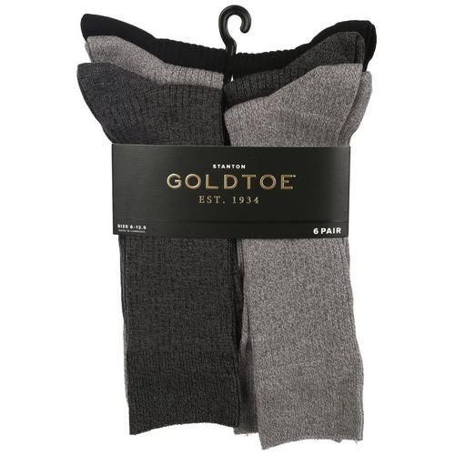 Gold Toe Mens 6-Pr. Stanton Solid Crew Socks