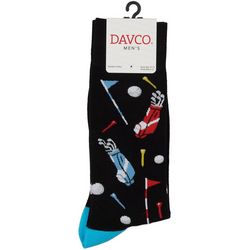 Davco Mens Golf Theme Mid-Calf Socks