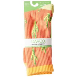 DAVCO Mens Casual Print Repreve Fiber Made Crew Socks