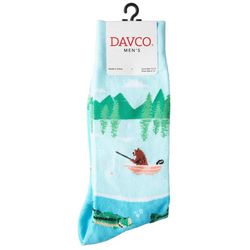 DAVCO Mens Casual Print Crew Socks