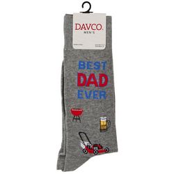 DAVCO Mens Casual Print Best Dad Ever Crew Socks