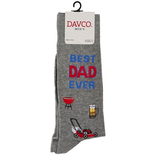 DAVCO Mens Casual Print Best Dad Ever Crew
